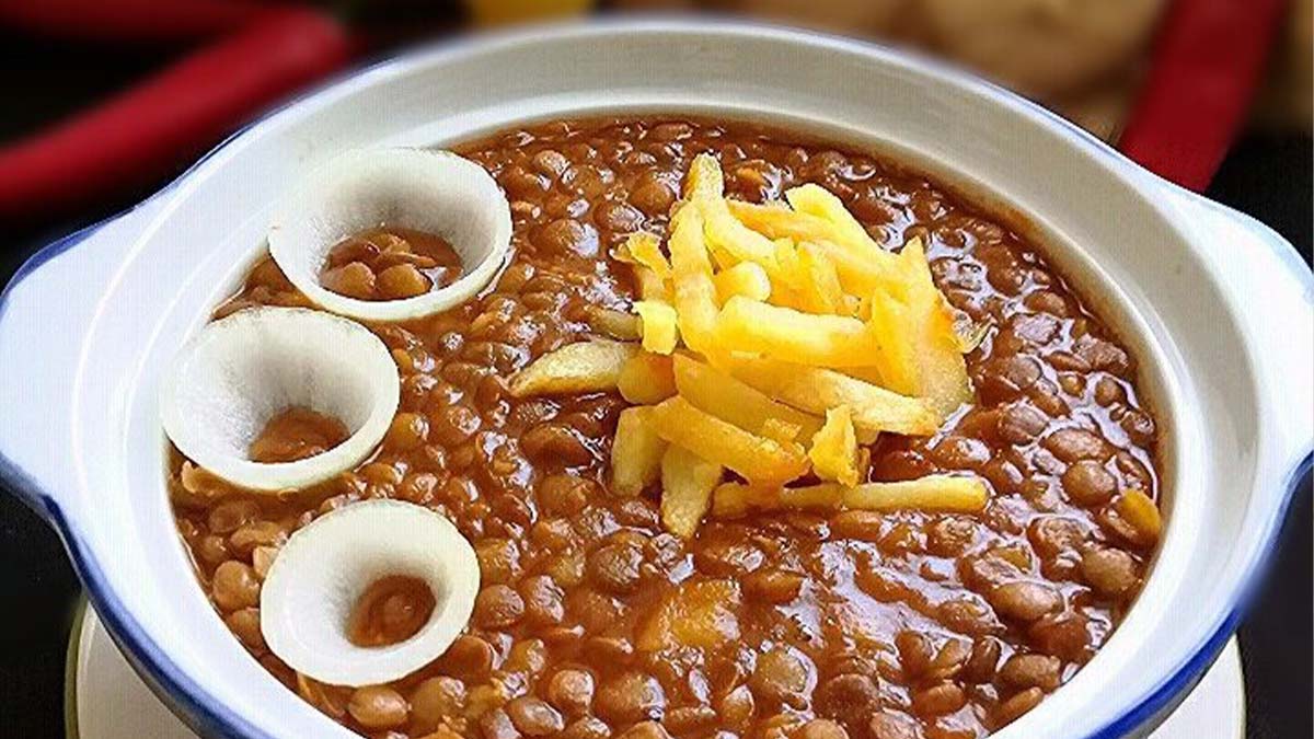 خوراک عدسی غذای ساده برای شام