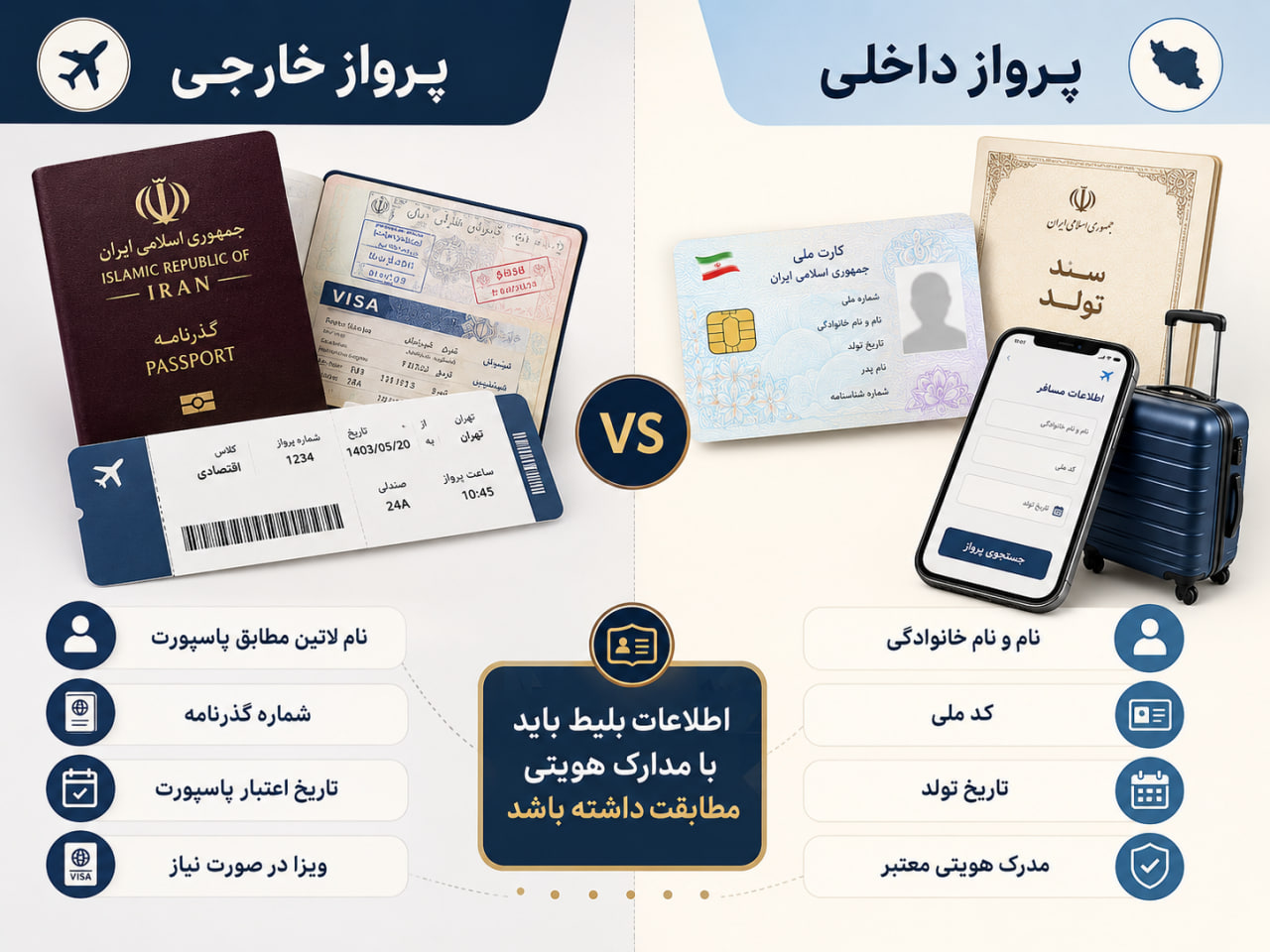 مدارک لازم برای خرید بلیط هواپیما داخلی و خارجی