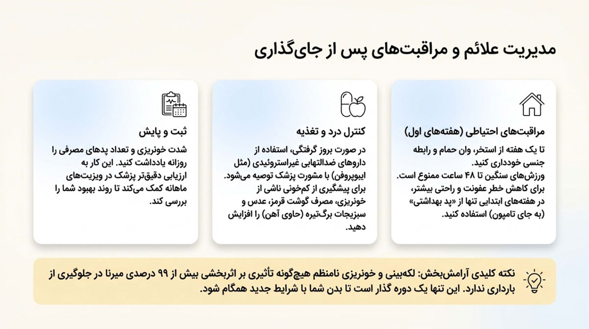درمان خونریزی بعد از گذاشتن iud