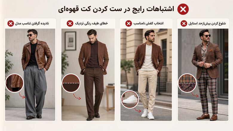 اشتباهات رایج در ست کردن کت قهوه ای