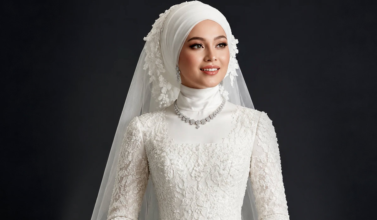 زیباترین گردنبند برای لباس عروس یقه راسته