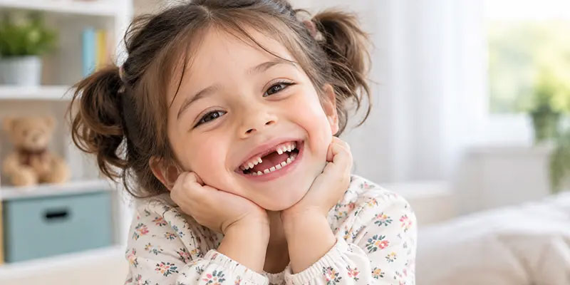 جای خالی دندان جلوی شیری در کودک